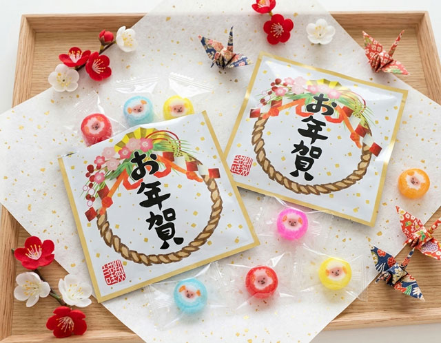 新年御挨拶　お菓子。